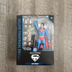 In Hand, Brand New, Never Opened McFarlane DC Multiverse - Superman The Movie 1978 - Superman (Christopher Reeve) - 7“ Figure - Deluxe Theatrical Edit