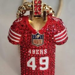 49ers bling jersey medallion with chain!!