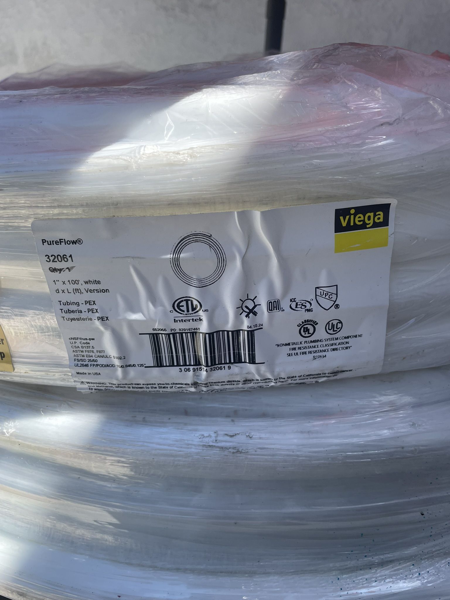 Tubing Pex 1” 100 Ft White 