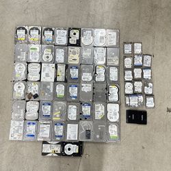 Lot Of 69 HDD Hard Drives, WD, Toshiba, Dell, HP