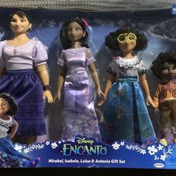 Brand new Disney Encanto 12” Mirabel 12” Isabela 11” Luisa 9” Antonio Dolls gift set 