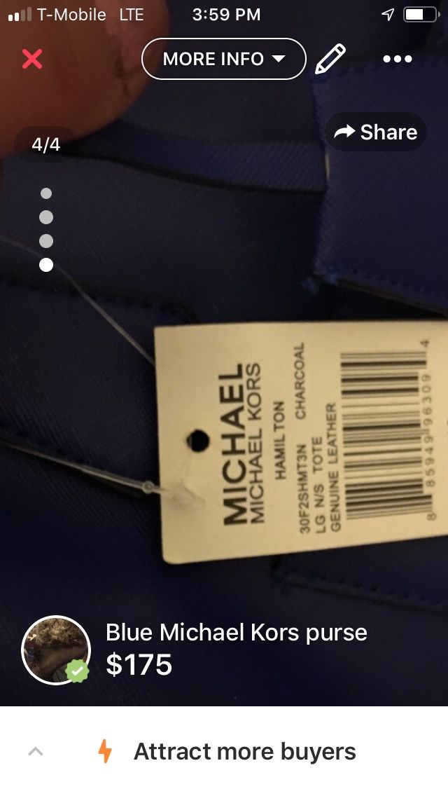 Big blue Michael Kors purse
