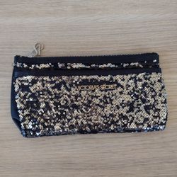 Victoria’s Secret Black N Silver Cosmetic Or Evening bag Handbag
