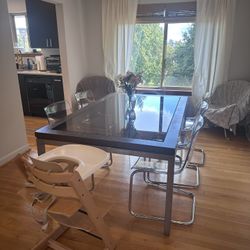 Wood And Glass Dining Table
