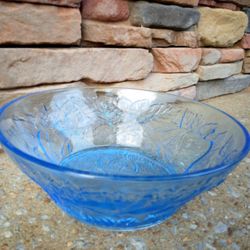 Vintage KIG Indonesia Ice Blue Serving Bowl 