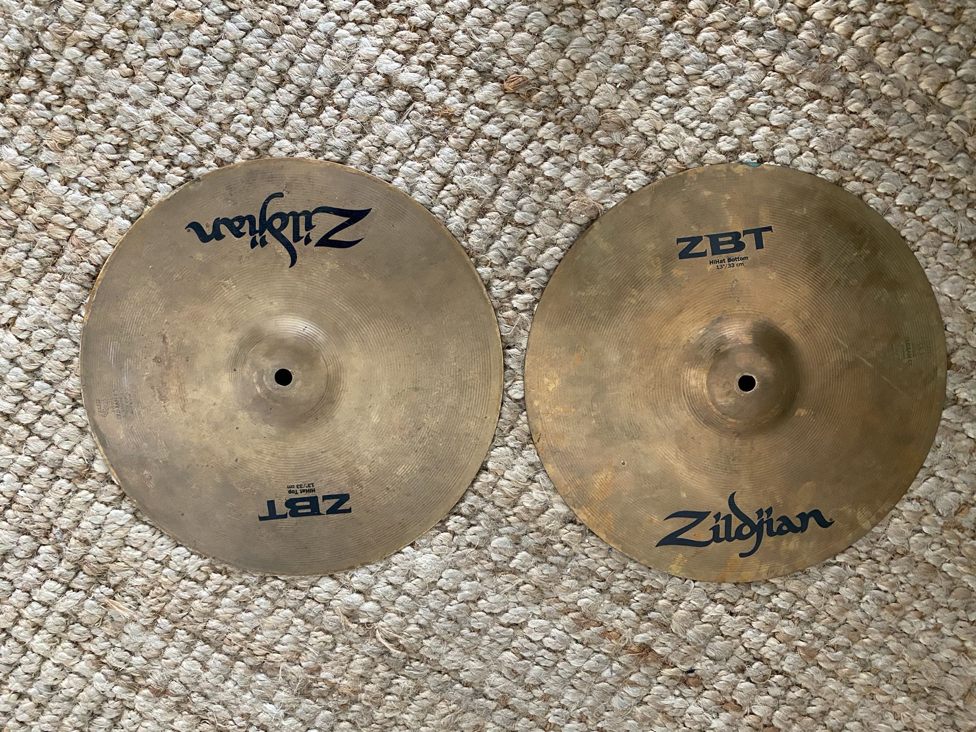 Zildjian ZBT Hi Hat Hihat Top And Bottom Pair Set 13"/33CM
