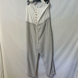 Gray and White Halter Jumpsuit