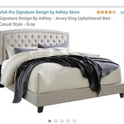 King Upholstered Bed Frame – Like New!