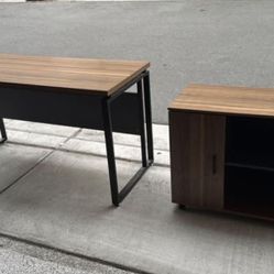 Tribesigns 55 inches Computer Desk with 39 inche File Cabinet Set,L Shaped Executive Desk with Shelf