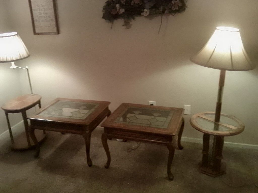 2 End Tables Stained Glass