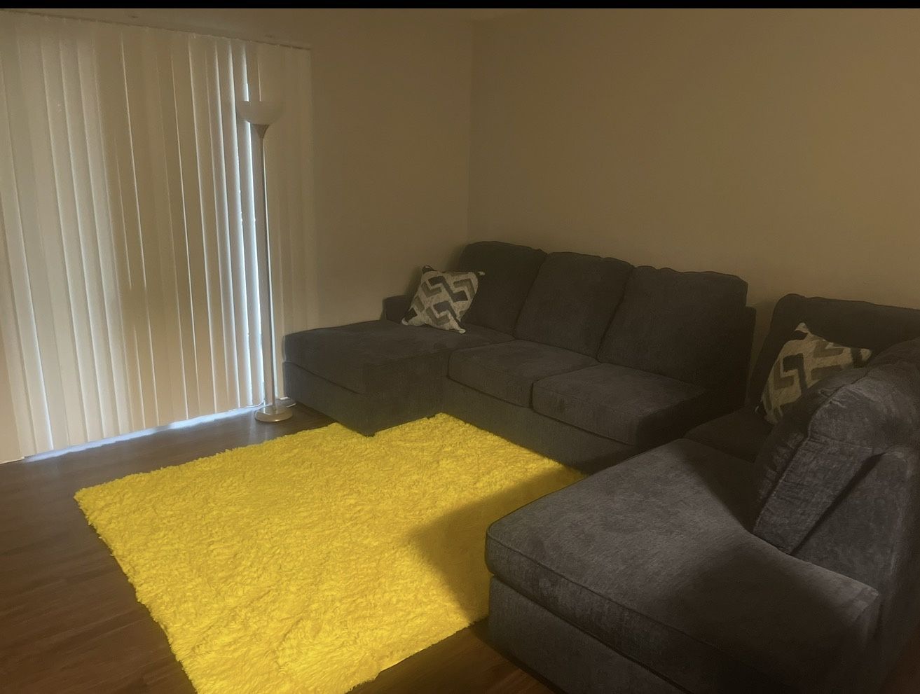 L-Shaped Couch + Marble Dining Set (4 Chairs)