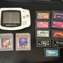 White Nintendo Gameboy Advance With 11 Games 