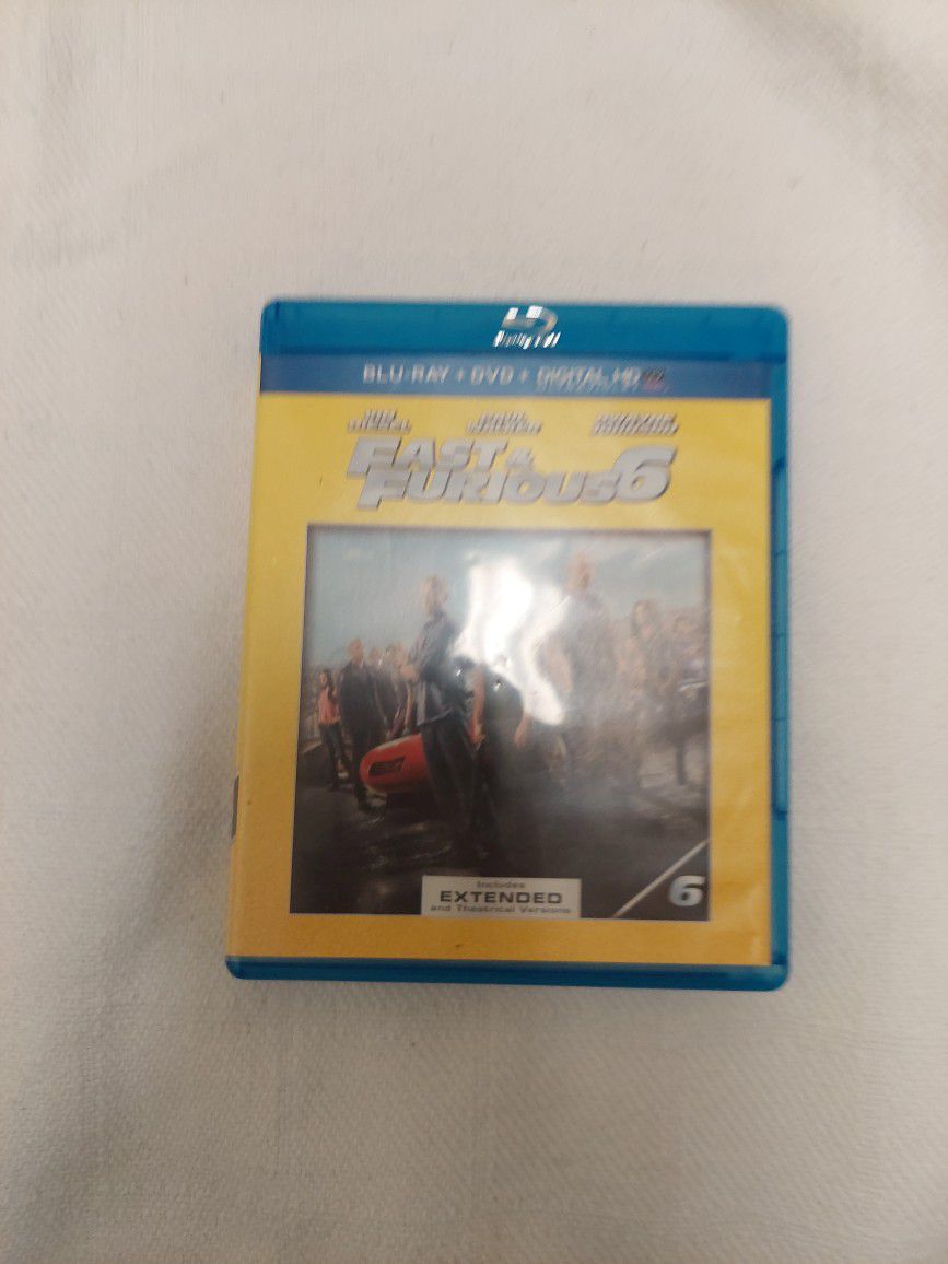 Fast And Furious 6 DVD+ Blu Ray Discs