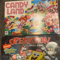 Candyland And SpongeBob Operation Board Game