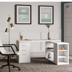 White L-Shape Office Desk, Brand New!