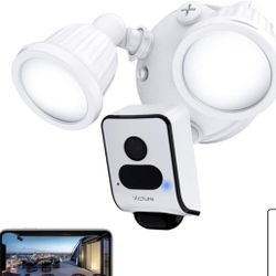 Victure 1080P Floodlight Camera Outdoor Security Camera with IP55 Waterproof Night Vision Motion-Activated and Two-Way Audio White
