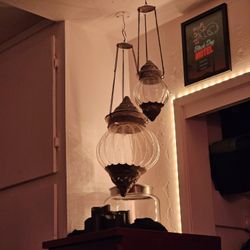 Glass and metal orbs/candle holders/lanterns