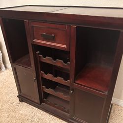 Dark Wood Wine Cabinet And bar