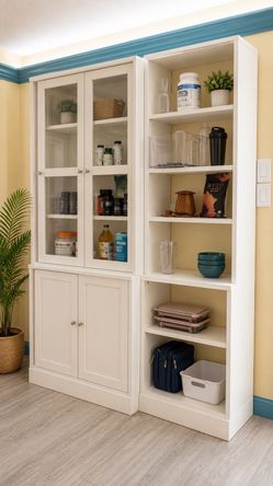IKEA Hovstra hutch with two side shelf systems