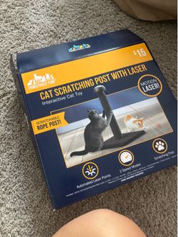 Cat scratching post with laser