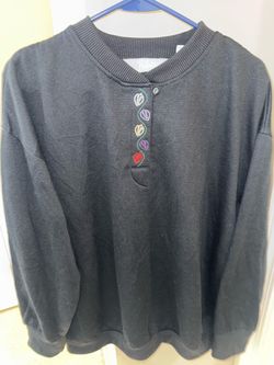 Blair Vintage-Style Embroidered Sweatshirt Large