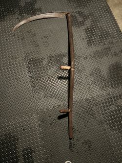 Antique Scythe with Wooden Handle