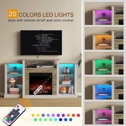 NEW!! LED Color changing Fireplace Entertainment Center