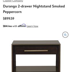 Set of 2 Brand New Modern Gold-trimmed Night Stands USB charging