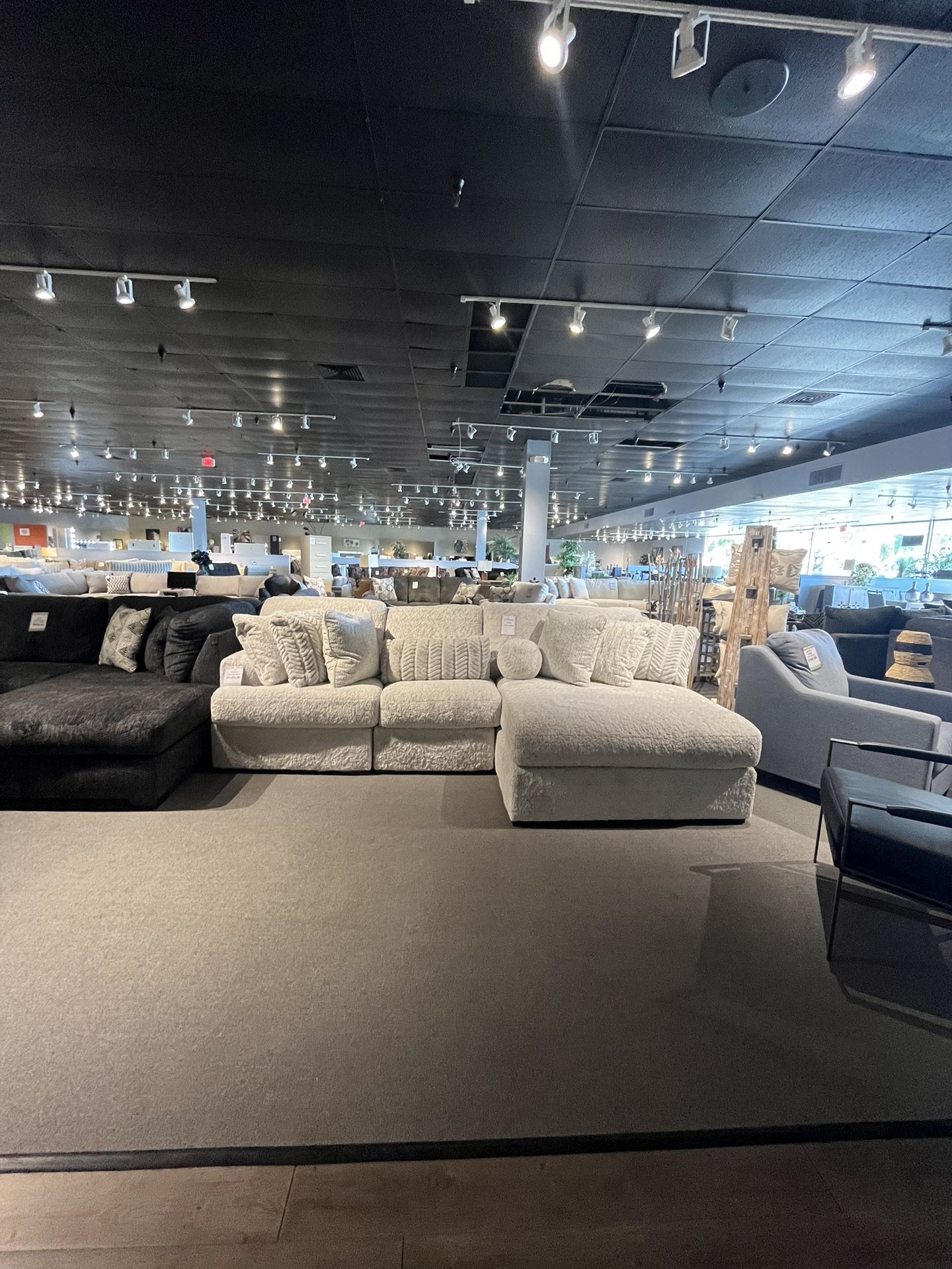 Grey 3PC Chaise Sectional Couch