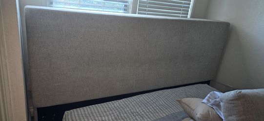 FREE Upholstered Headboard Light Gray Fabric