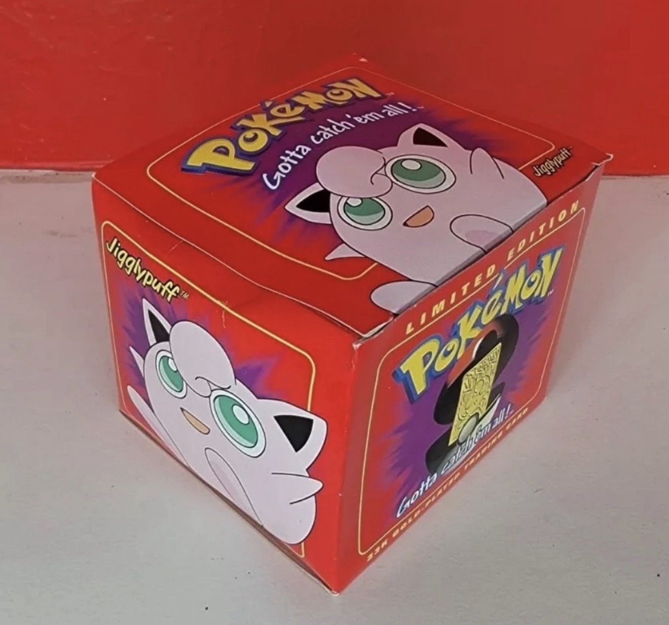 1999 Pokemon Jigglypuff Poke Ball Burger King 23K Gold Plated Card New Sealed