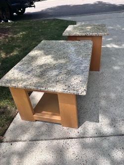 2 coffee tables with granite top