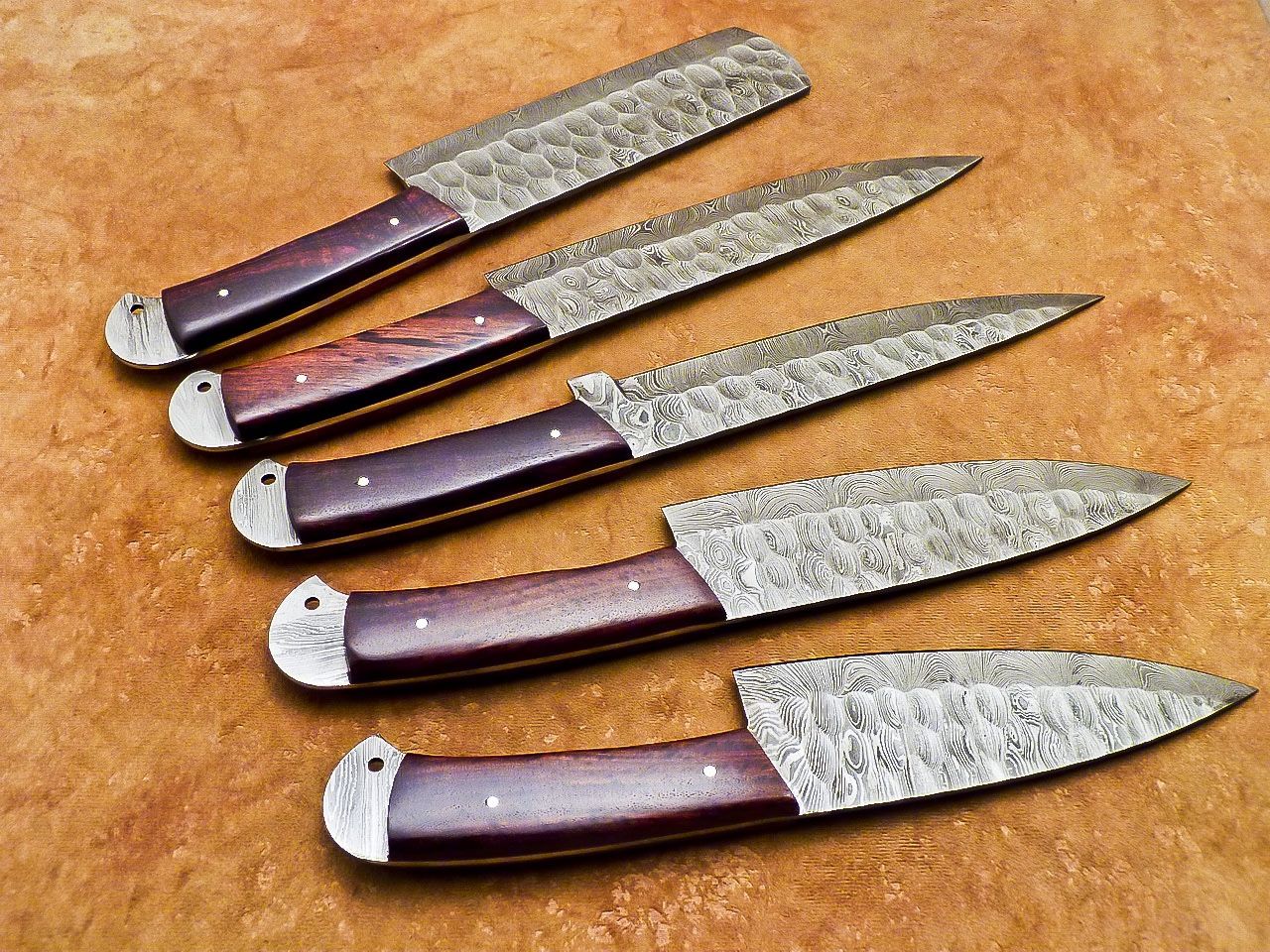 Handmade Damascus Steel 5 Piece Chef Knife Set