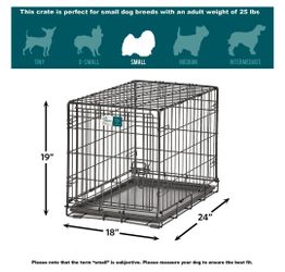 24" Folding Metal Dog Crate – Small Breed Pet Kennel with Tray