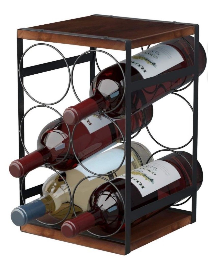 2 Wine Bottle Standing Countertop Racks Holders
