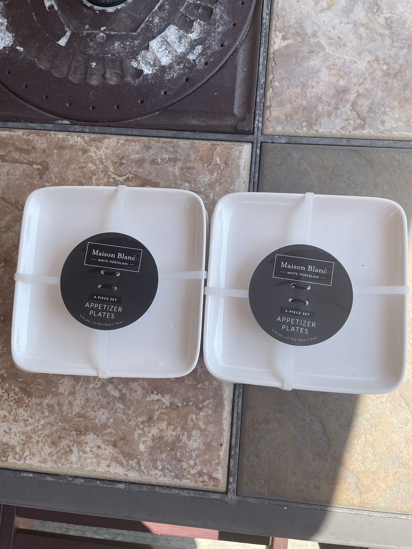 Maison Blanc White Porcelain Appetizer Plates