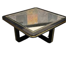 Large Mirrored Modular Cross Base Coffee Table