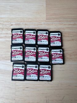 Kingston V90 256GB SD Cards Mint $140 EACH for Sony Nikon Fuji Canon LUMIX