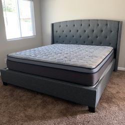 New In Box King Bed Frame With Mattress (Read Description Below)