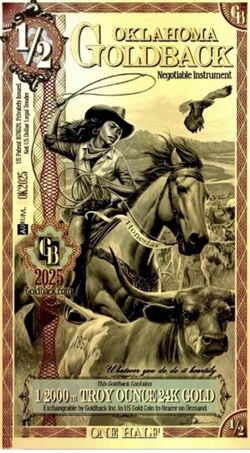 Oklahoma 1/2000  24k Gold 