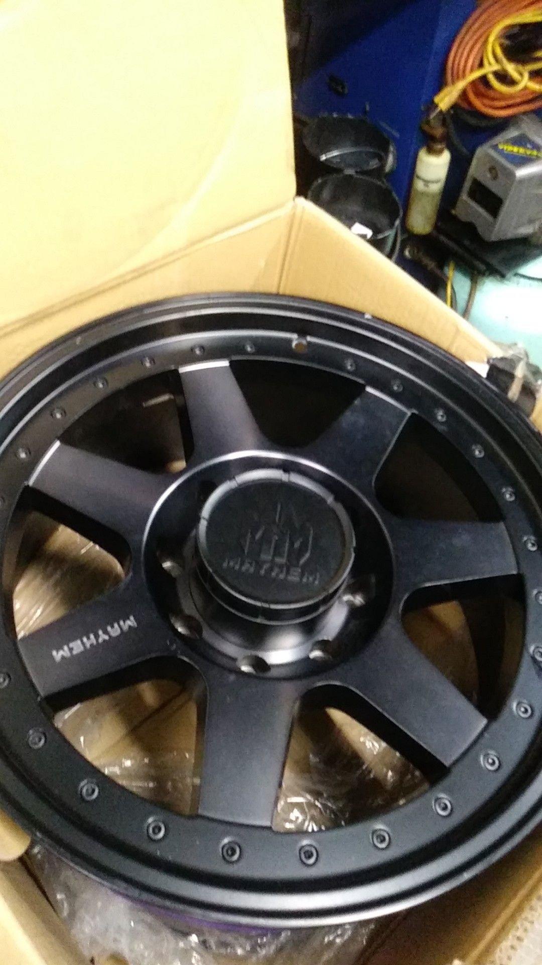 Black Mayhem 20 inch truck rims. 20x9.0. 700 obo