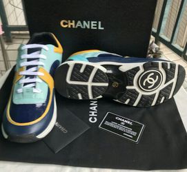 chanel sneakers white and silver