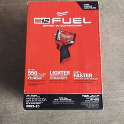 New Milwaukee FUEL 3/8" Stubby Impact Wrench M12  - ToolOnly.  