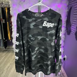 Bape Long-Sleeve Grey Camo