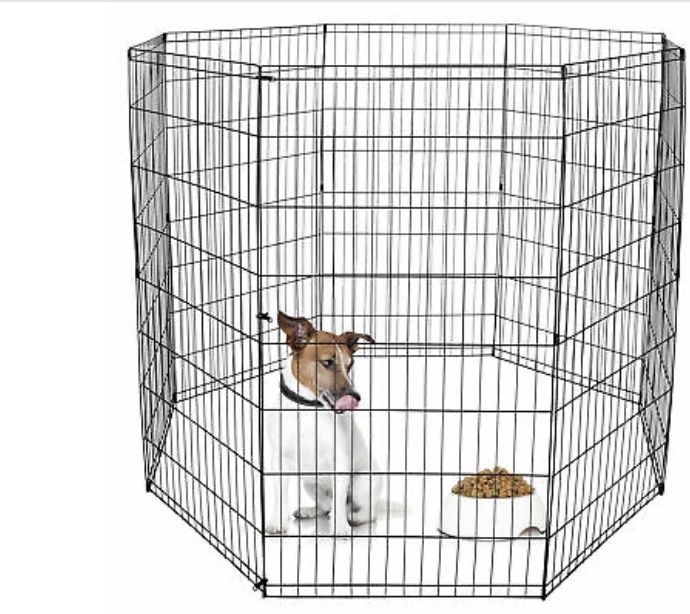 48 Inch Folding Metal Pet Playpen Exercise Dog Playpen Crate Fence