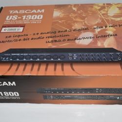 Tascam US-1800 USB / MIDI Audio Interface 16 Inputs ~ Works Great! w/Box
