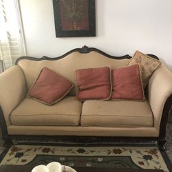 Schnadig two couch set (sofa and love seat) with 5 pillows