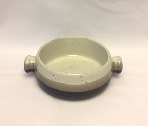 Vintage Newco stoneware soup chili bowl double handle brown gray