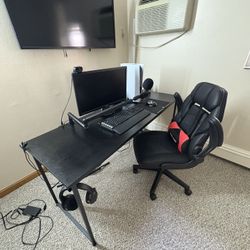 63 Inch Desk, Gaming Chair, Gaming Monitor