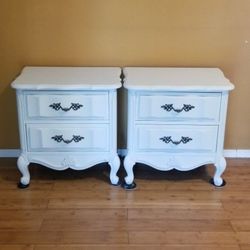 French Provincial Nightstands Solid Wood Measurements On Picture PICKUP ONLY 